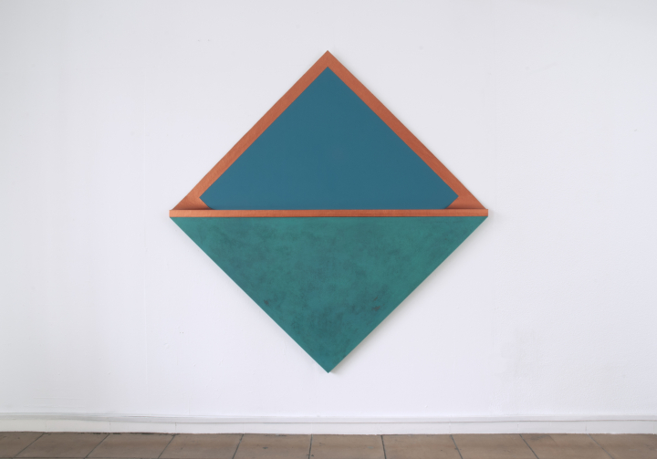 Silvia Lerin, "Folded copper I", 2020, acrylique sur toile et bois, 209 x 100.5 x 5 cm