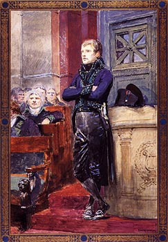 Bonaparte siègeant parmi les membres de l'Institut.