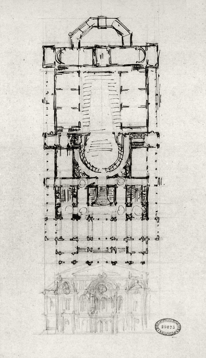 esquisse du plan, vers 1860