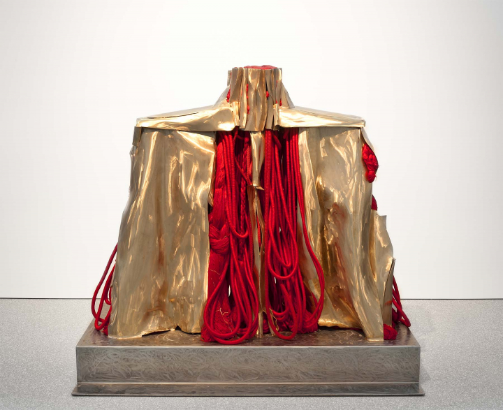 Barbara Chase-Riboud-Mao's Organ Mao's Organ, 2007, polished bronze and silk cord with steel base
