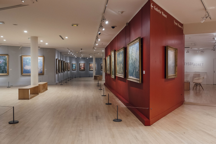 Vue des salles regroupant l’ensemble des tableaux monumentaux représentant les Nymphéas et le jardin de Giverny. Photo Victor Point H&K