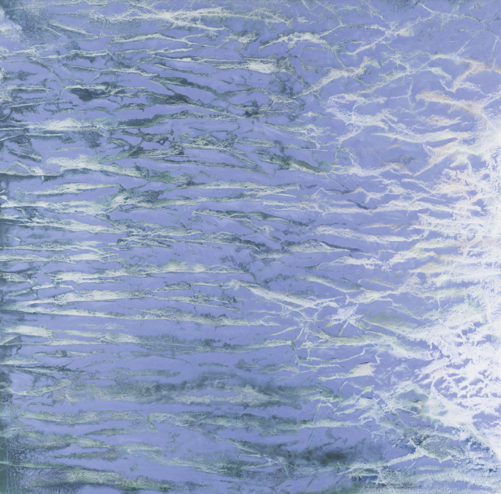 Vicky Colombet, Du monde flottant 1436, 2020, huile, pigments (rouge de Mars, violet outremer moyen, blanc de titane, oxyde de fer noir, oxyde de cobalt bleu verdâtre) et alkyde sur toile, 91 x 93 cm. New-York, collection Dorothea Elkon et Salem Grassi. © Bryan Zimmermann