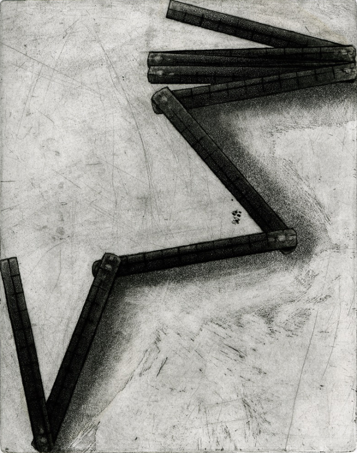 Un mètre, 1994, 40x30 cm, gravure sur métal © Devorah Boxer