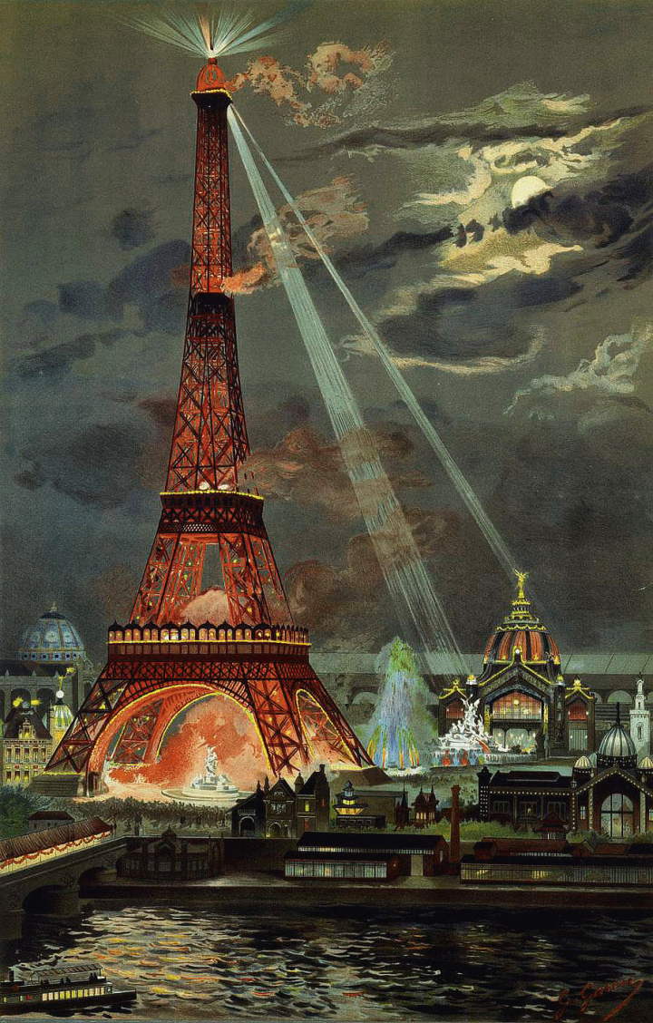 Georges Garen (1854-1913), Embrasement de la tour Eiffel, 1889