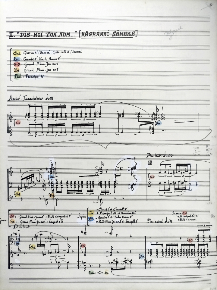 Jean-Louis Florentz (1947-2004), membre de la section de composition musicale, élu en 1995. Esquisse des Laudes, 1984, encre et crayon sur papier.