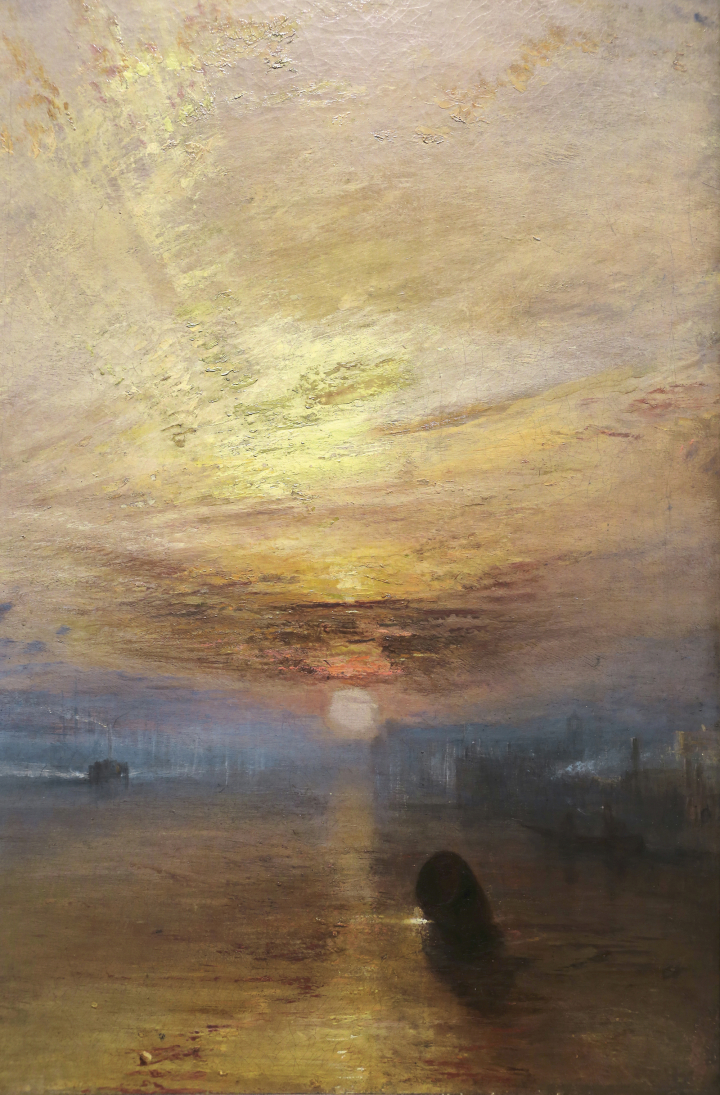 Joseph Mallord William Turner (1775-1851), Le Dernier voyage du Téméraire (détail), 1838, huile sur toile, 91 × 122 cm. 