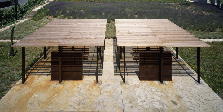 Mémorial des guerres d’Indochine, lieu multiconfessionnel à Fréjus, dans le département du Var, 1997, Bernard Desmoulin architecte.