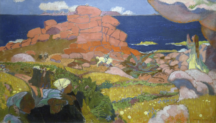 Maurice Denis (1870–1943), Saint Georges aux rochers rouges, huile sur toile, 75,5 x 131 cm.