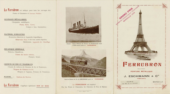 Brochure publicitaire pour le Ferrubron de J. Eschmann & Cie,  vers 1910