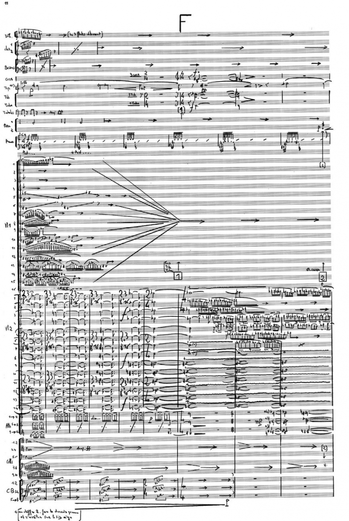 Partition manuscrite de "Soleil vert "  © 1984 – Avec l’aimable autorisation des Éditions Durand 