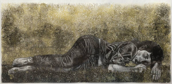 Allongés dans les fleurs #2, 2011 © Agathe May, Galerie Catherine Putman