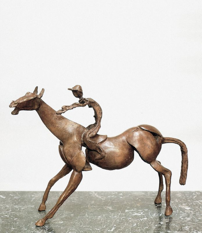 Louis Leygue (1905-1992), « Le jockey au départ », bronze, 37 x 56 cm (hxl). Musée de Vendôme.