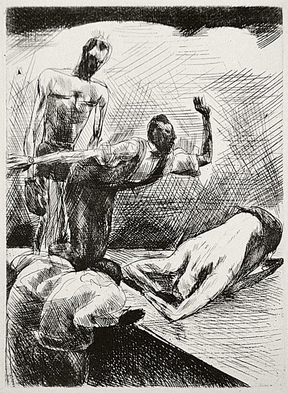 André Dunoyer de Segonzac (1884-1974), gravures à l’eau-forte extraites de « Tableau de la boxe » par Tristan Bernard, 1922, éd. de la Nouvelle Revue française.