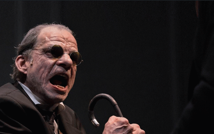 Denis Lavant dans "Elisabeth II" de Thomas Bernhard, mise en scène Aurore Fattier, au Théâtre du Gymnase à Marseille, 2016. Photo DR