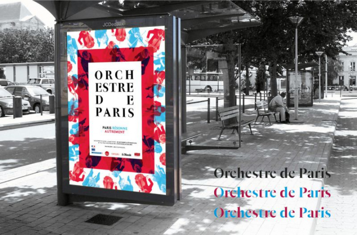 Mise en application de la police de caractère « Fournier ODP » (comme Orchestre de Paris) créée tout particulièrement pour l’Orchestre de Paris par Jean-Baptiste Levée. Son nom est inspiré du graveur et fondeur de caractères Pierre-Simon Fournier, dit « Le Jeune » (1712-1768), connu pour ses fontes musicales. Identité visuelle et conception FutureBrand Paris. Photo DR