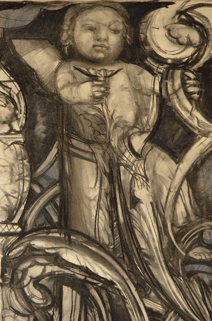 Esquisses des vitraux des baies et chapelles du chœur de la Cathédrale Sainte-Croix d'Orléans, Loiret (1993-2003). Photo © DRAC Centre-Val de Loire et Atelier Pierre Carron