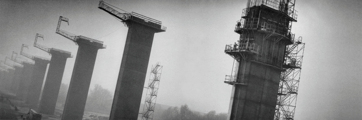 Jean Gaumy, le chantier du Pont de Normandie, 1988-1994