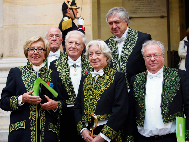 Danièle Sallenave, Rémi Brague, Aymeric Zublena, Pierre Laurens, Érik Desmazières et Jean-Louis Mandel  © Sabine de Rozières