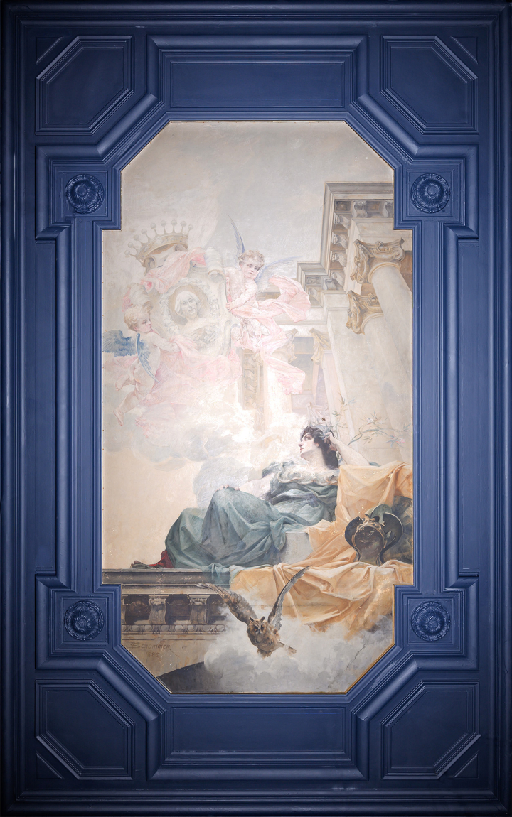 La Villa Médicis couronnant la comtesse de Caen, François Schommer,1883 © Académie des beaux-arts / Patrick Rimond