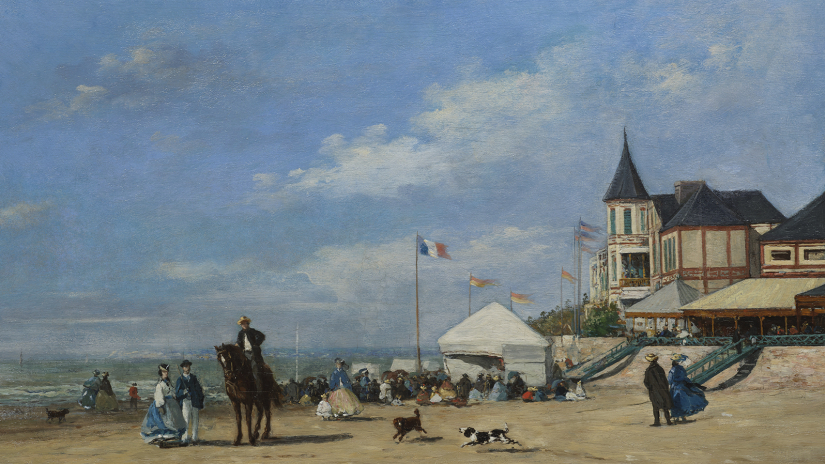 La plage à Trouville, Eugène Boudin