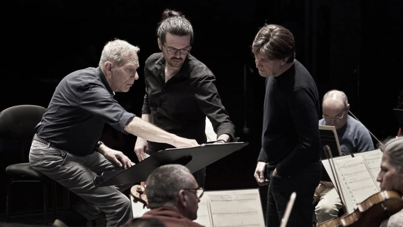 Répétition avec le clarinettiste Paul Meyer et le chef d'orchestre Arie van Beek © Grégory Massat