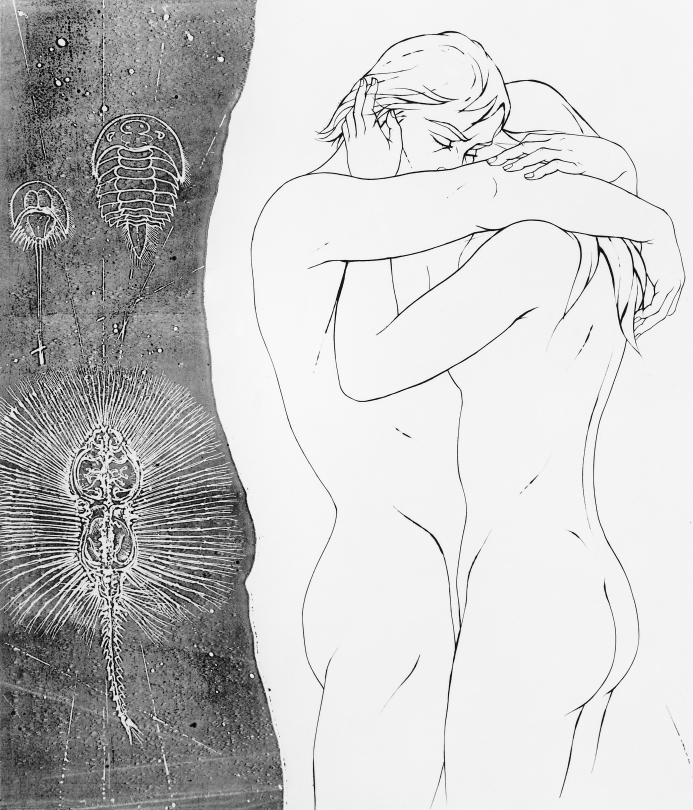 Les empreintes de l’amour 1970 burin aquatinte 53 x 46 cm