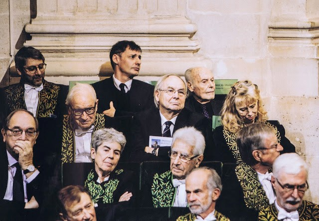 Avec René de Obaldia, de l’Académie française (Séance de rentrée des 5 Académies, le 3 octobre 2018)