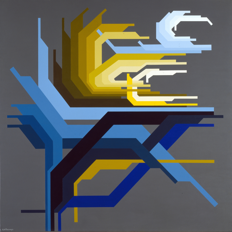 Yves Millecamps, PO. 7005, 1970, peinture, acrylique sur toile, 2,00 x 2,00m, collection privée. ©photo Joël von Allmen 