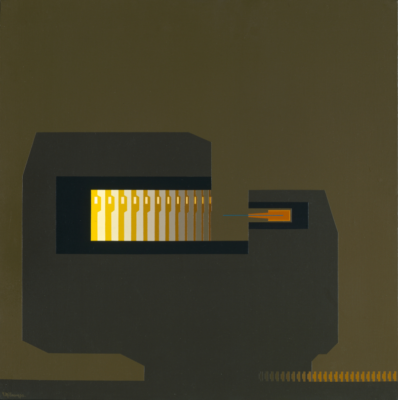 Yves Millecamps, SG. 7609, 1976, peinture, acrylique sur toile, 0,60 x O,60m, collection privée. ©photo Joël von Allmen 