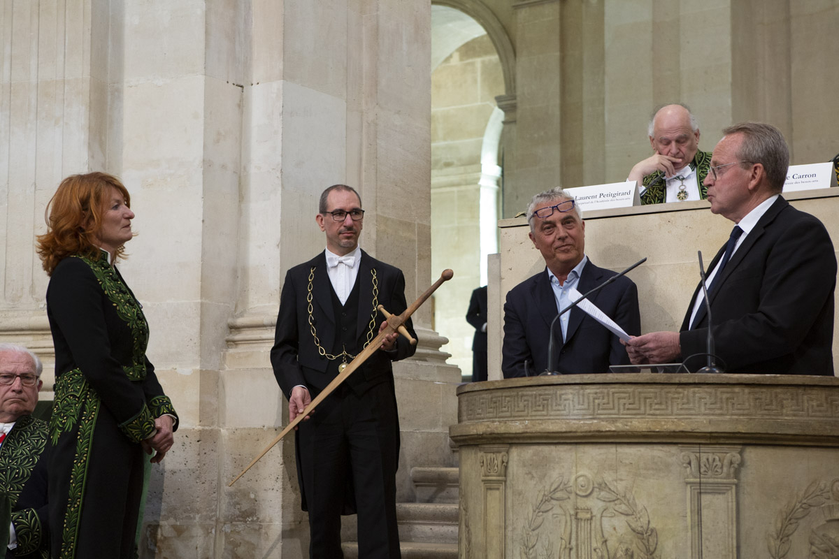 Installation de Muriel Mayette-Holtz à l'Académie des beaux-arts