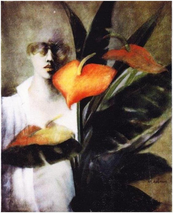 Autoportrait à l'anthurium toile volée