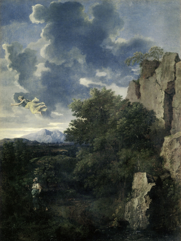 Poussin, Paysage avec Agar et l'ange