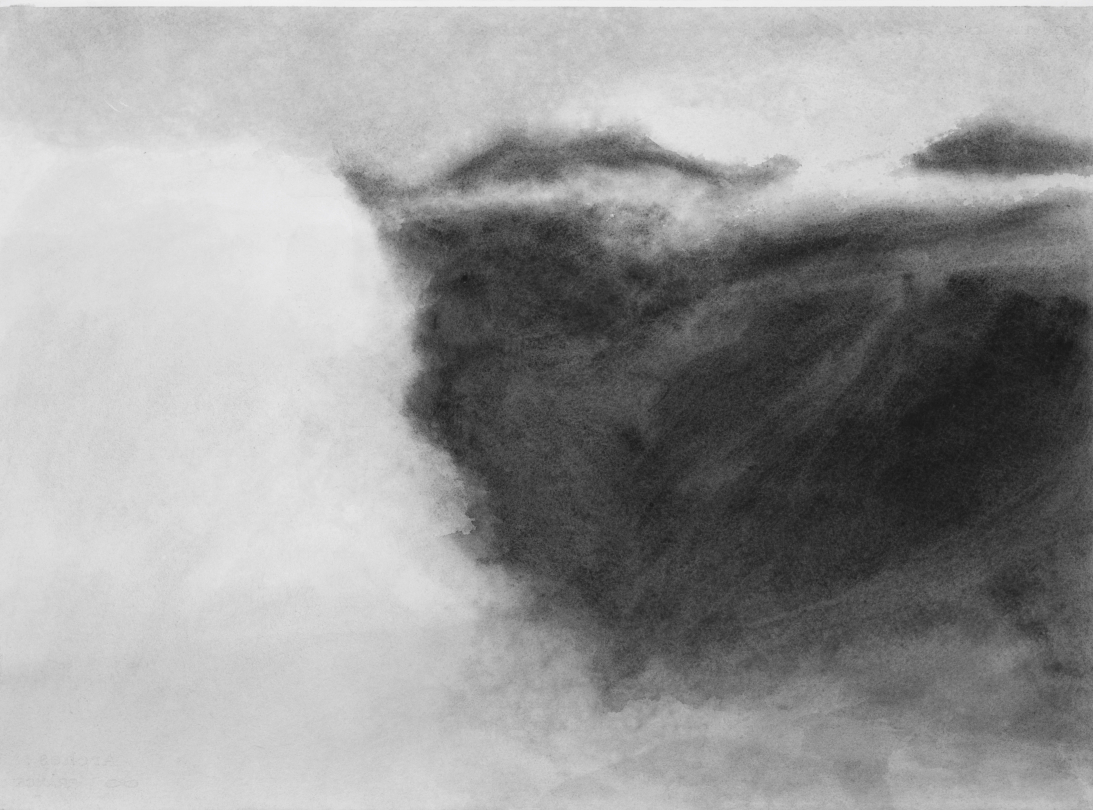 Jean-Baptiste Née, "Nuage, bascule", gouache sur papier, 56 x 76 cm, 2019