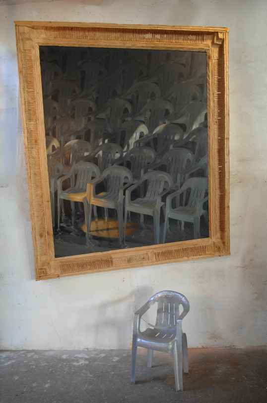 Philippe Garel, "Chaises", 2015, huile sur toile, 250x190 cm