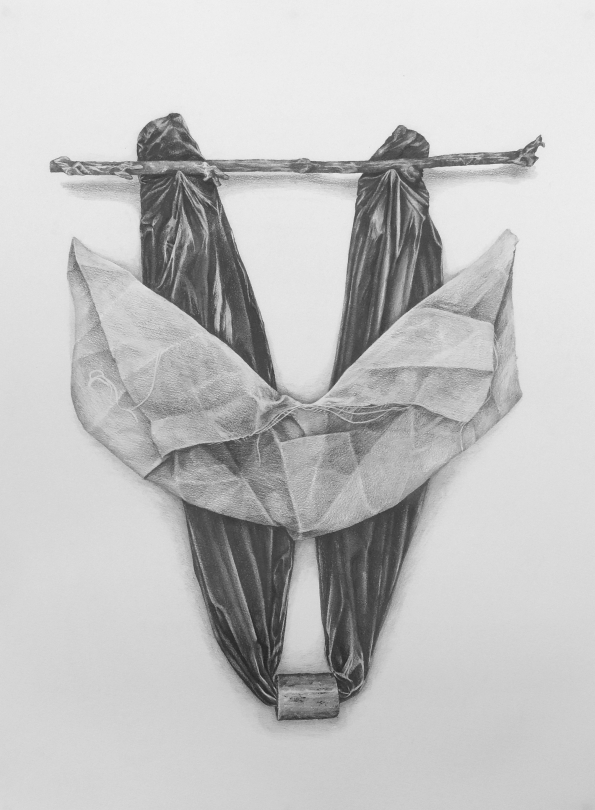 Fantine Andrès, "L'oubli", mine graphite, 76 x 56 cm, 2020