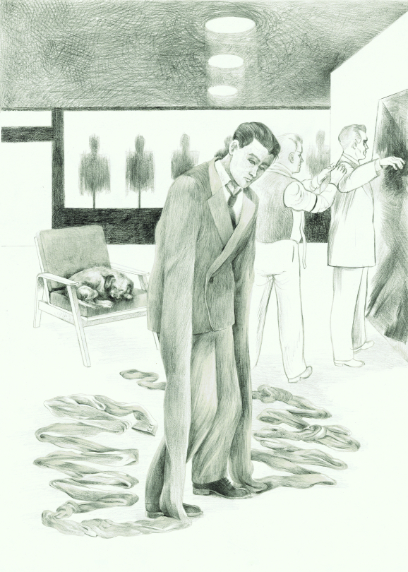Alexandre Herrou, "La Paresse (les 7 péchés capitaux)", graphite sur papier, 34 X 24 cm, 2021