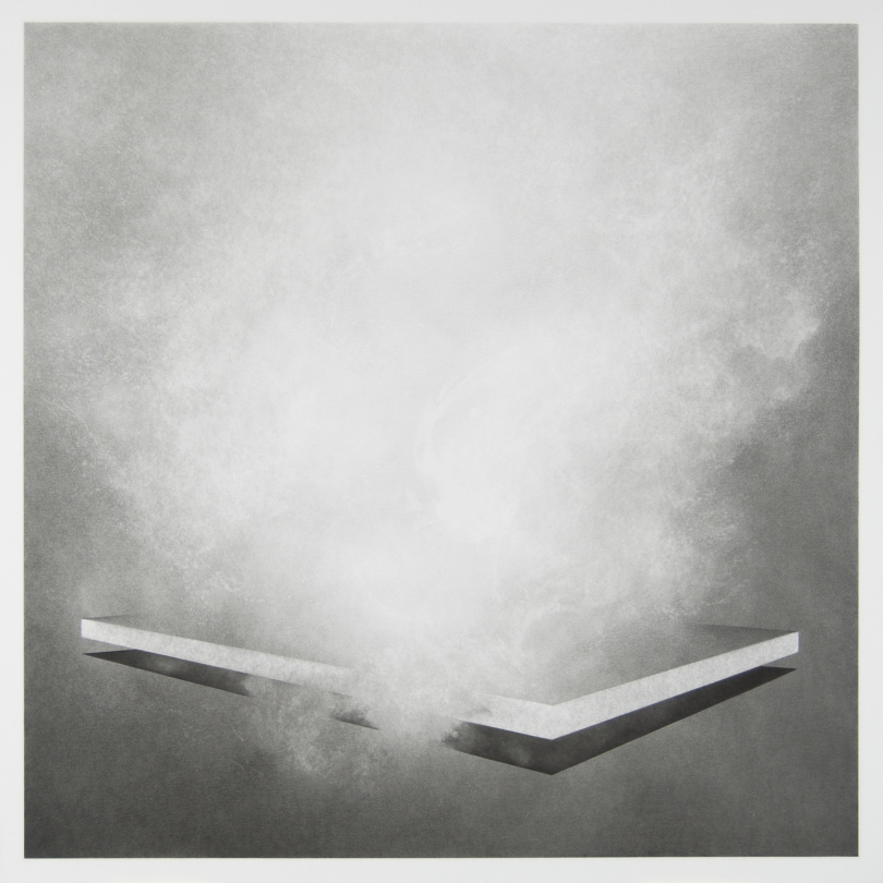 Fabien Yvon, "Paysage intérieur #210112", graphite sur papier, 50 x 50 cm, 2021